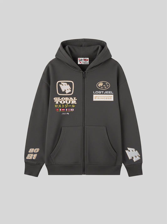Global Tour Zip-up Hoodie (Dark Grey)