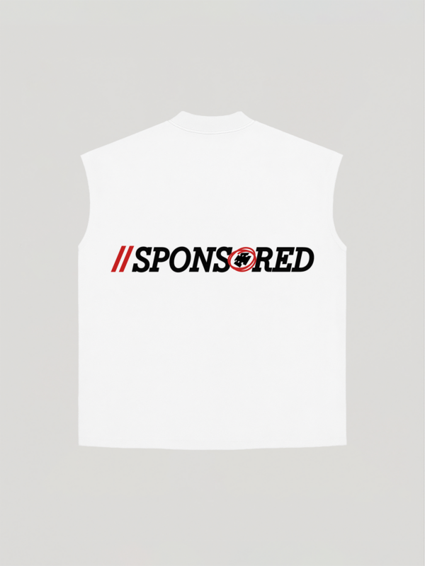 Sleeveless SPONSORED (white) - Image 2